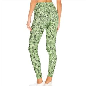 High waist snakeskin vapor leggings in neon lime